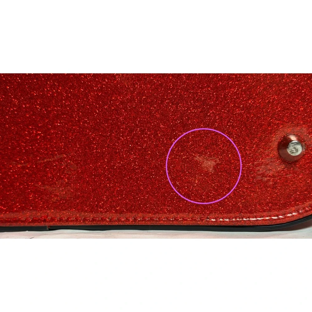 Lux de Ville Red Glitter Vanity‎ Case Leopard Print Retro Pinup Makeup Trunk Bag